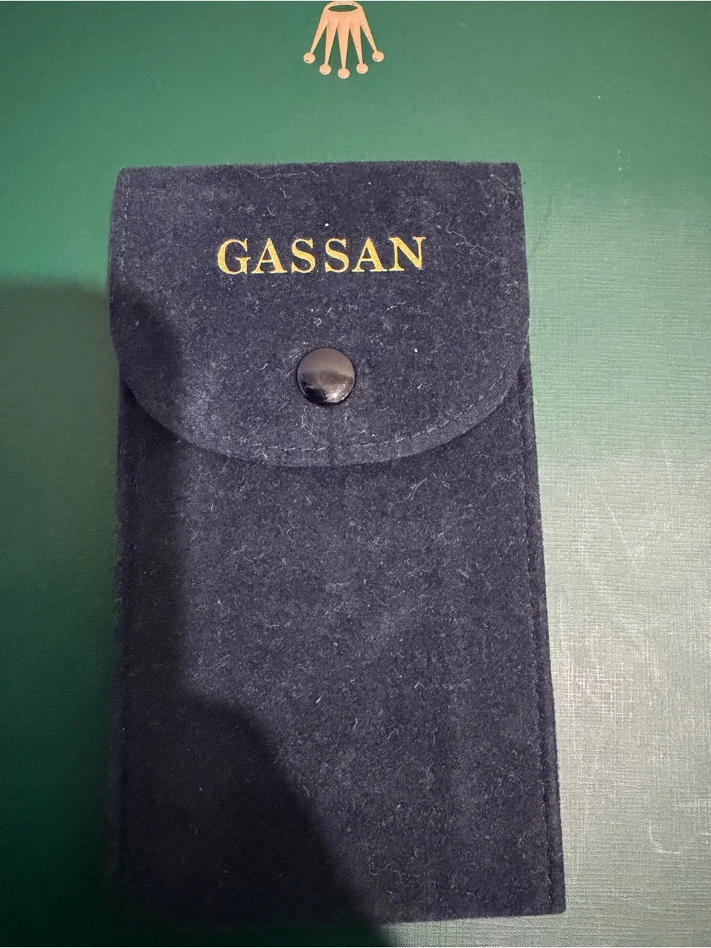 GASSAN ROLEX SOFT VELVET WATCH TRAVEL POUCH W/ INSERT NAVY